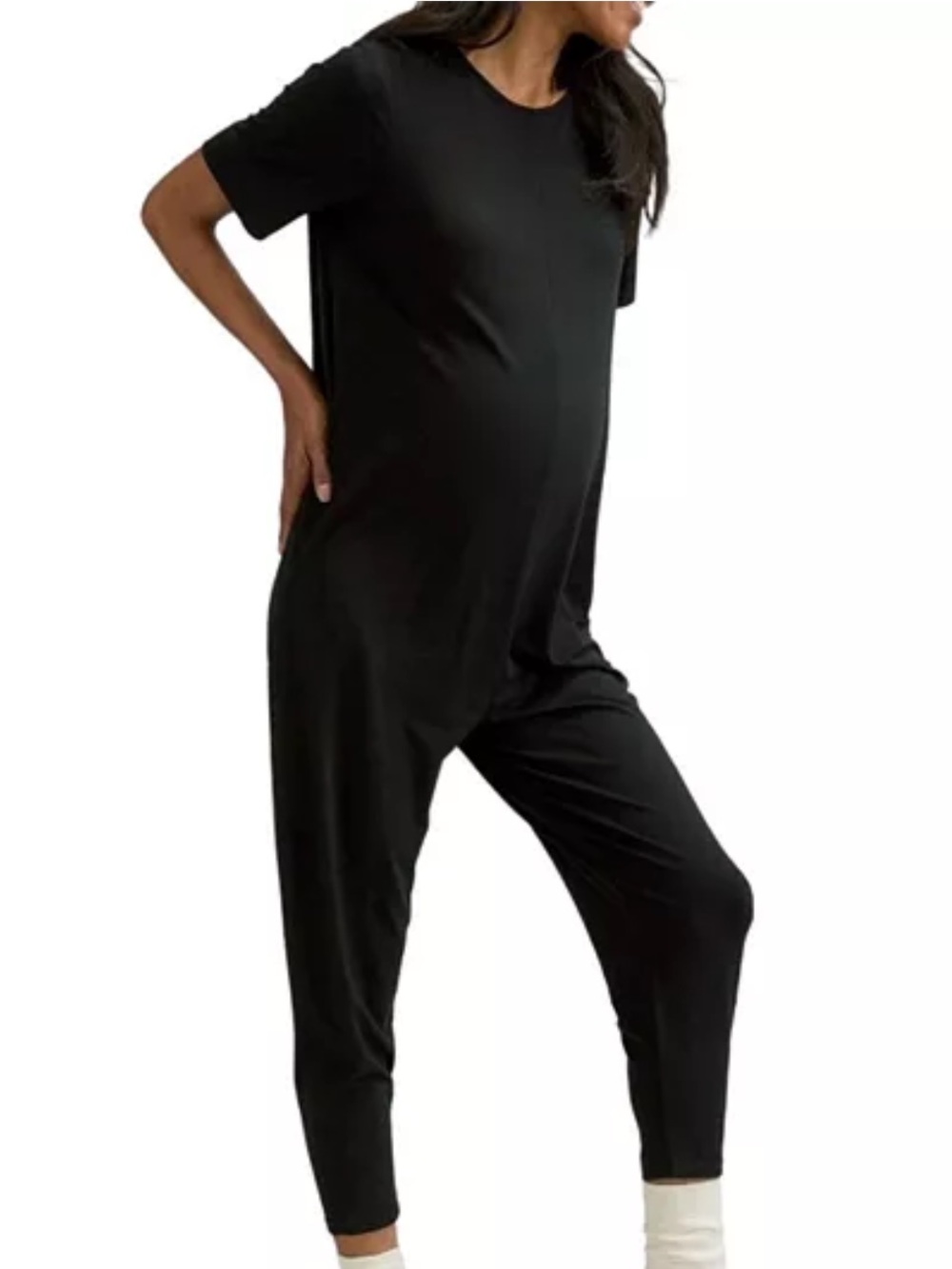 HATCH The Walkabout Jumper's, size Hatch 2, Classic Black Short-Sleeve Jumpsuit